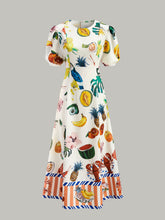 Boho Print Puff Sleeve Dress