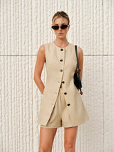 Cotton & Linen Tie-Back Shorts Set