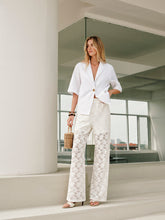 Drawstring Mid-Waist Lace Pant