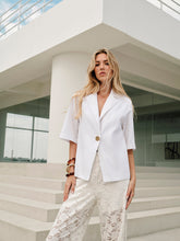 Cotton & Linen Metal Collar Blouse