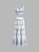 Printed Sleeveless Tie Back Skirt Set