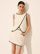 Linen & Cotton Zipper Criss Cross Skirt Set