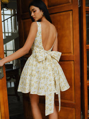 Floral Print Bow Back Dress
