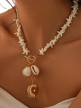 Starfish & Shell Pendant Beaded Necklace