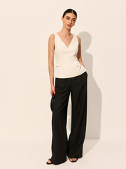 Decor Pockets V-Neck Sleeveless Top