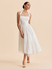 Halter Backless Zipper Sleeveless Dress