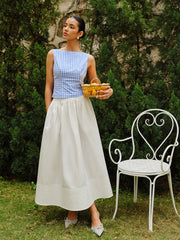 Checkerboard Bow Back Crop Top