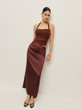 Ruched Halter Neck Cut-Out Detail Dress