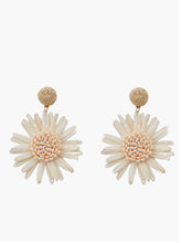 Raffia Flower Drop Earrings