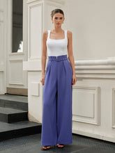 High-Waist Belted Wide-Leg Pants