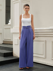 High-Waist Belted Wide-Leg Pants