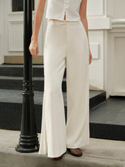 Patchwork Pleated Wide Leg Pants