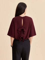 Split Back Tie Knot Top
