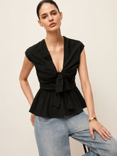 Tie-Front Peplum Top