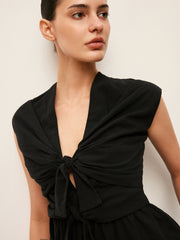 Tie-Front Peplum Top