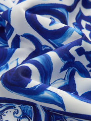 Boho Print Satin Skirt