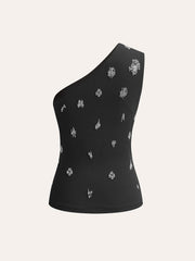 One-Shoulder Embellished Top