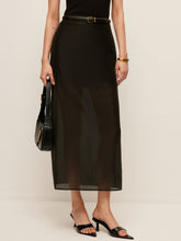 Semi-Sheer Slit-Back Skirt