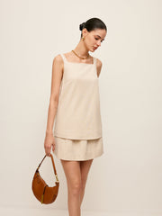 Back Tie Detail Top With Skirt Set