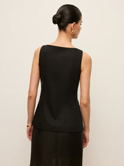 Cotton & Linen Button-Front Vest Without Belt