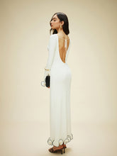 Scalloped Hem Knitted Backless Dress