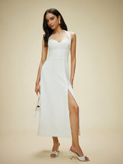 Cotton & Linen Halter Neck Bow Tie Dress