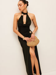 Flora Halter Cut-Out Split Skirt Set