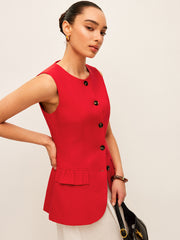 Cotton & Linen Buttoned Vest