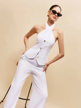 Linen & Cotton Cross Halter Top