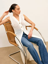 Knit Hollow Metal Detail Sleeveless Cardigan