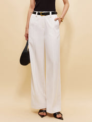 Mid-Waist Pockets Pants Without Belt