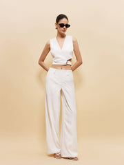 V-Neck Crop Top With Side Ring Detail