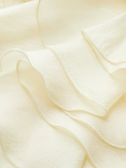 Ruffle Detail Keyhole Back Top