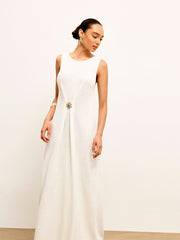 Metal Detail Sleeveless Sweater Dress