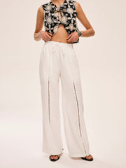 High-Waist Semi-Sheer Pants With Pockets