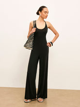 Knit Backless Sleeveless Scoop Neck Jumpsuit