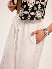 High-Waist Semi-Sheer Pants With Pockets