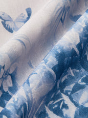 Color Block Floral Print Dress With Tie Straps