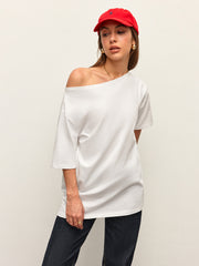 Cotton Off-Shoulder T-Shirt