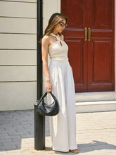 Semi-Sheer Pleated Mid-Waist Pants