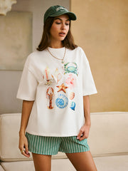 Cotton Boho Print T-Shirt