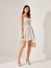 Semi-Sheer Polka Dot Dress With Scarf Detail