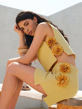 3D Floral Embellished Short Skirt Set