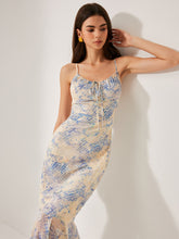 Chiffon Tie-Front Flared Hem Dress