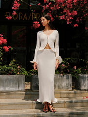 Ruffled Hem Knit Skirt