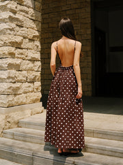 Cotton Backless Polka Dot Dress
