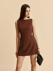 Low Back Sleeveless Flared Dress