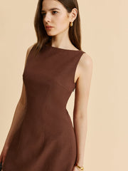 Low Back Sleeveless Flared Dress