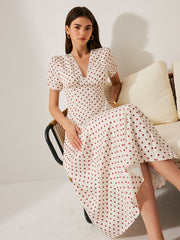 Polka Dot Puff Sleeve Dress