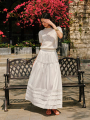 Tiered Scalloped Hem Skirt